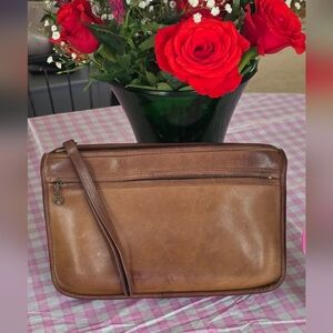 Coach Vintage New York British Tan Clutch, Large Wristlet